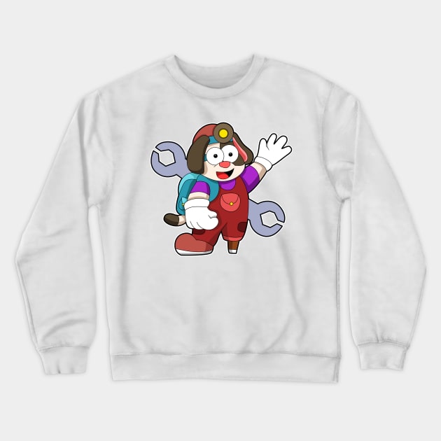 Dog as Mechatronics engineer with Wrench Crewneck Sweatshirt by Markus Schnabel